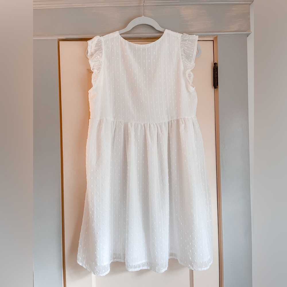 ⭐️NWOT: She-in White Chiffon Polka-Dot Dress⭐️ - Picture 4 of 5